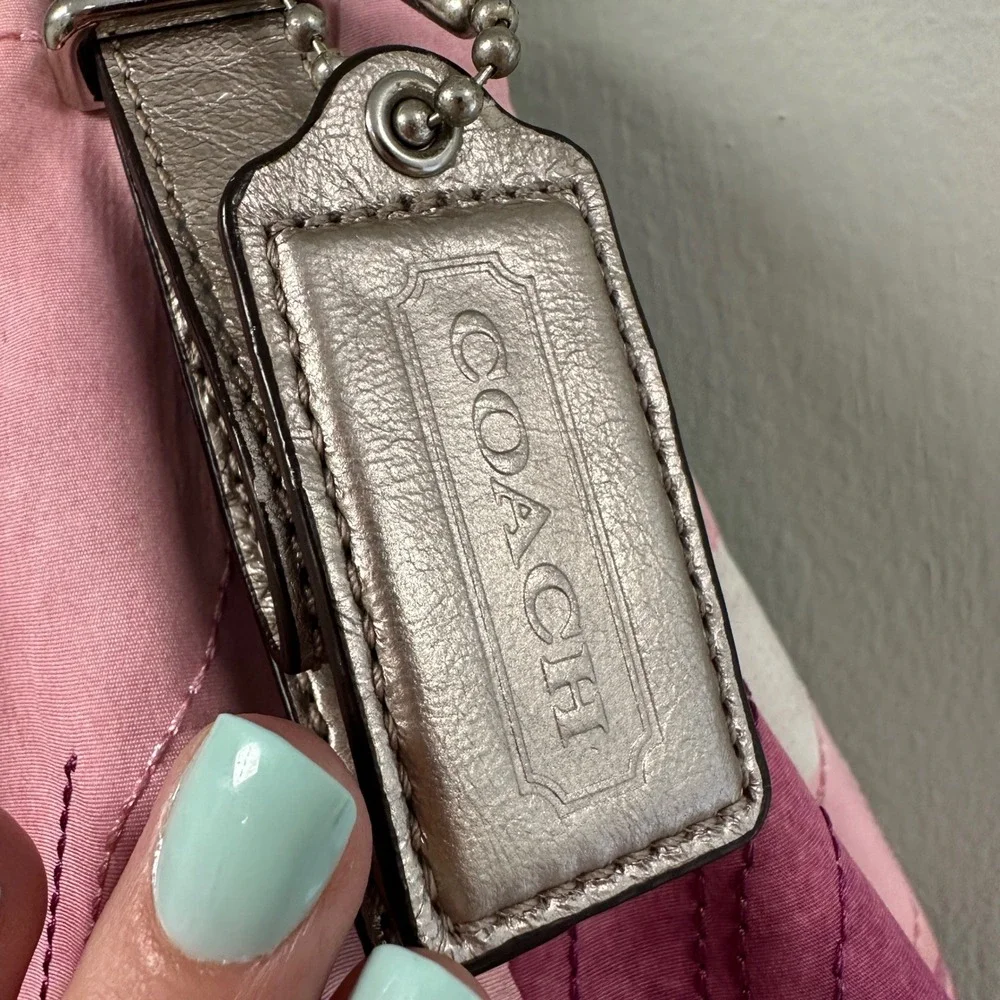 Coach Madison Watercolor Floral Pink Canvas Hobo Shoulder Bag 17014